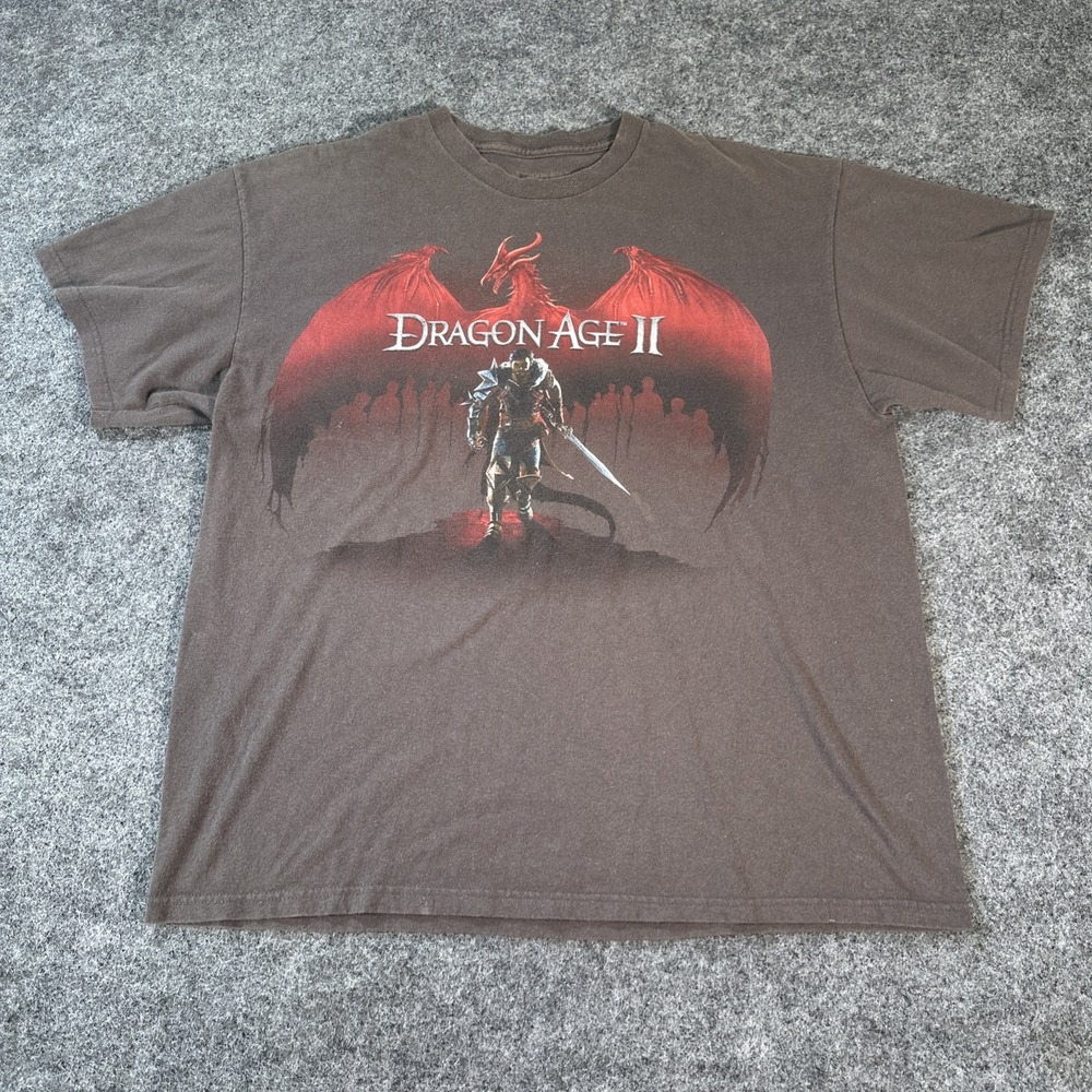 Vintage Y2K Dragon Age Origins RPG Video Game EA Games PS3 Xbox Shirt XL